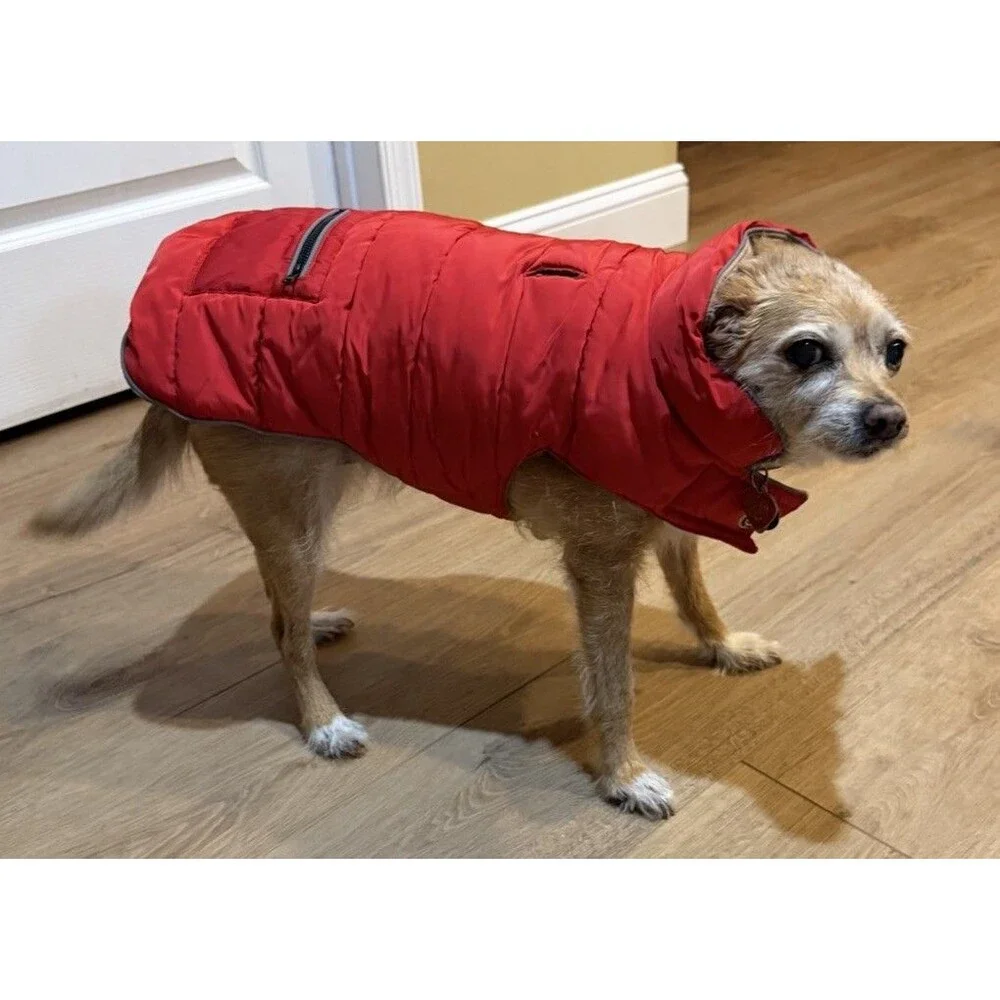 Up Country Puffer Dog Jacket - Red Size 16
